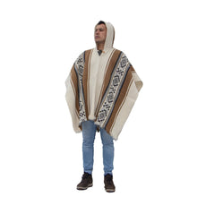 Load image into Gallery viewer, Brown wool poncho for men
