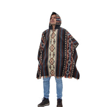 Load image into Gallery viewer, traditional poncho geometric forms unisex men women alpaca handmade
