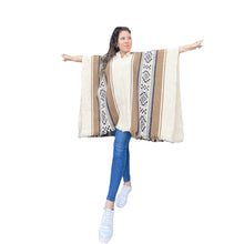 Load image into Gallery viewer, Girl on a wool woven poncho

