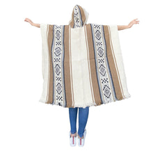 Load image into Gallery viewer, Brown wool poncho for ladies 
