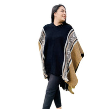 Load image into Gallery viewer, brown sheep wool knit poncho for ladies
