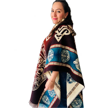 Load image into Gallery viewer, The Aztec Calendar Alpaca Poncho
