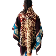 Load image into Gallery viewer, The Aztec Calendar Alpaca Poncho
