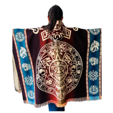 Load image into Gallery viewer, The Aztec Calendar Alpaca Poncho
