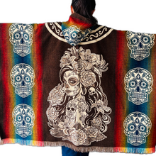 Load image into Gallery viewer, The Catrina Skull Alpaca Poncho
