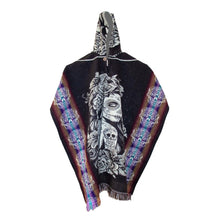 Load image into Gallery viewer, catrina skull mexican design dia de muertos poncho
